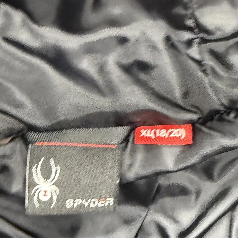 Spyder Jacket Boys XL Black‎ Puffer Insulated Hooded Full Zip Ski Coat Lined
